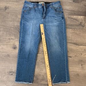 Democracy Blue Denim Cropped Ankle Jeans